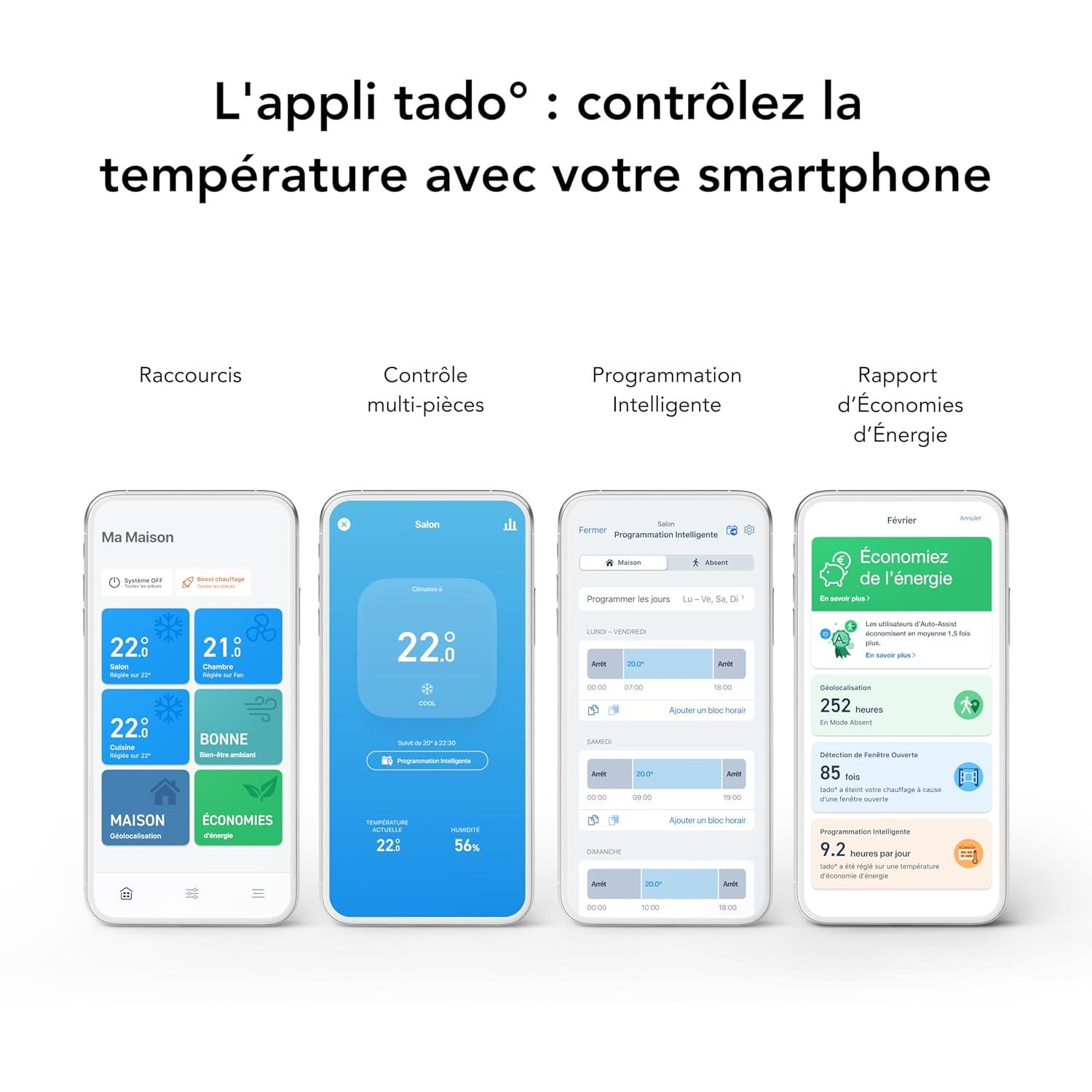 imagetado Contrle Connect et Intelligent de la Climatisation avec Support Contrle de la clim et de la pompe chaleur via WiFi conomie dnergie Compatible avec Google Assistant Alexa SiriClimatisation Intelligente Supp