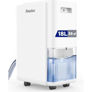 EasyAcc® Deshumidificateur d Air 1200ML, Petit Déshumidificateur Electrique Silencieux Econome en Energie, 7 LED Multicolores, Arrêt Automatique Protection Contre le Dégivrage Blanc(Blanco)