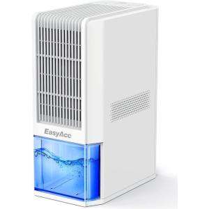 EasyAcc® Deshumidificateur d Air 1200ML, Petit Déshumidificateur Electrique Silencieux Econome en Energie, 7 LED Multicolores, Arrêt Automatique Protection Contre le Dégivrage Blanc(Q22 2000ml-blanc)