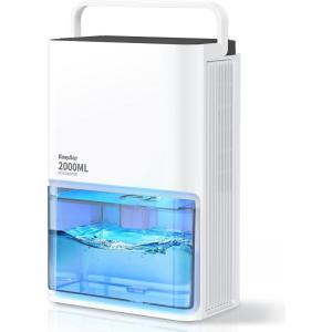 EasyAcc® Deshumidificateur d Air 1200ML, Petit Déshumidificateur Electrique Silencieux Econome en Energie, 7 LED Multicolores, Arrêt Automatique Protection Contre le Dégivrage Blanc(2000ml-blanc Pur)