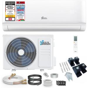 Kältebringer Split Climatiseur Quick Connect 12000 BTU – 3,5 kW – Avec fonction de chauffage – très silencieux & économe en énergie, avec support mural – Marque de qualité Allemande(Avec Console de Sol)