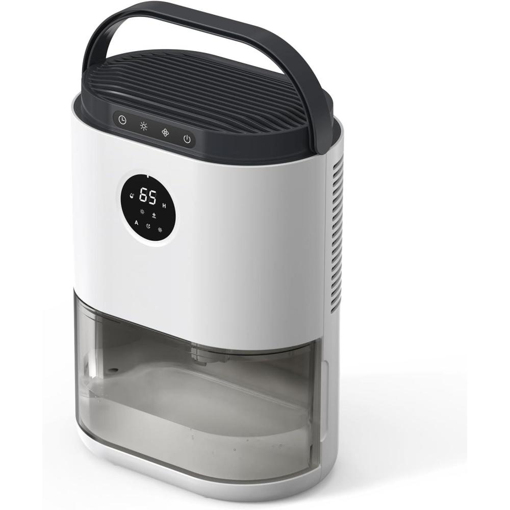 imageDeshumidificateur d air Dshumidificateur avec Capteur dHumidit Minuterie 48H Lumires 7 Couleurs Dgivrage Automatique Mode Sommeil Dshumidificateur Electrique pour Chambre Bain