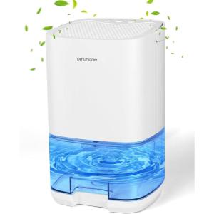 1L Deshumidificateur d Air, Déshumidificateur Electrique Cave Salle de Bain Chambre, Pour Max 30㎡, Deshumidificateurs Anti Moisissures-Déshumidification : 350ml/Jour(Blanc.)
