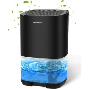 1L Deshumidificateur d Air, Déshumidificateur Electrique Cave Salle de Bain Chambre, Pour Max 30㎡, Deshumidificateurs Anti Moisissures-Déshumidification : 350ml/Jour(Noir)