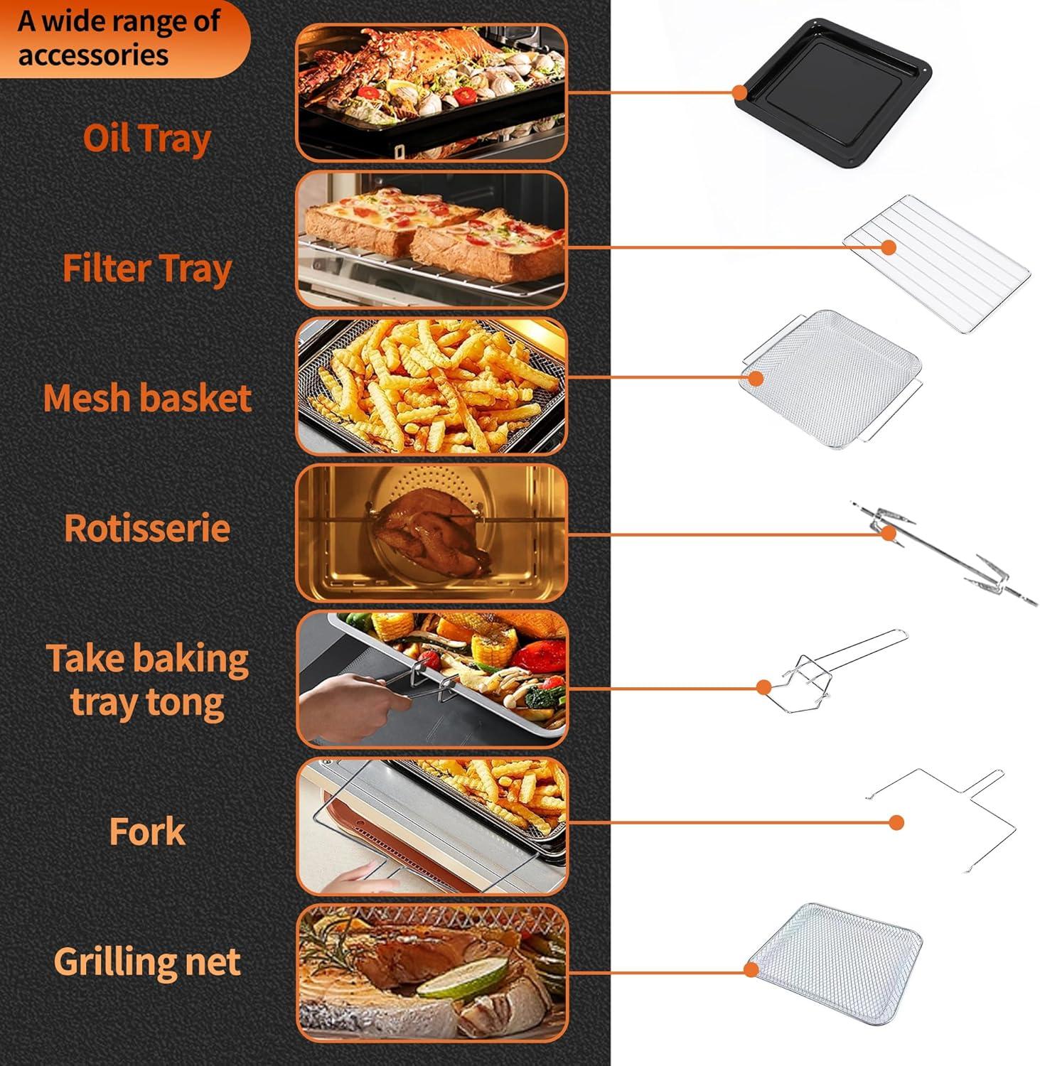 imageAir Fryer Avec Fentre Visible Emphsism Friteuse Sans Huile 7L Avec 10 Fonctions 1800W Friteuse Air Chaud Friteuse Electrique avec LED cran Tactile14L
