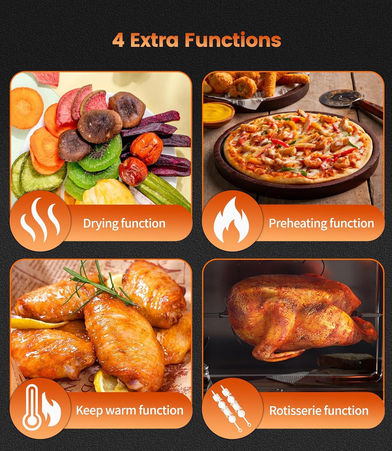 imageAir Fryer Avec Fentre Visible Emphsism Friteuse Sans Huile 7L Avec 10 Fonctions 1800W Friteuse Air Chaud Friteuse Electrique avec LED cran Tactile14L
