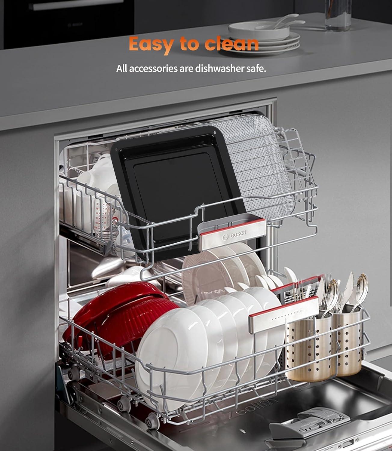 imageAir Fryer Avec Fentre Visible Emphsism Friteuse Sans Huile 7L Avec 10 Fonctions 1800W Friteuse Air Chaud Friteuse Electrique avec LED cran Tactile14L