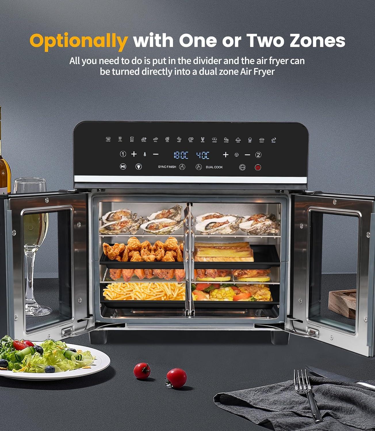 imageAir Fryer Avec Fentre Visible Emphsism Friteuse Sans Huile 7L Avec 10 Fonctions 1800W Friteuse Air Chaud Friteuse Electrique avec LED cran Tactile23L