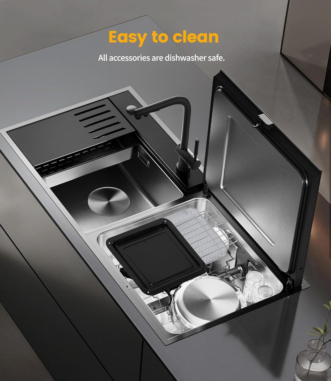 imageAir Fryer Avec Fentre Visible Emphsism Friteuse Sans Huile 7L Avec 10 Fonctions 1800W Friteuse Air Chaud Friteuse Electrique avec LED cran Tactile23L