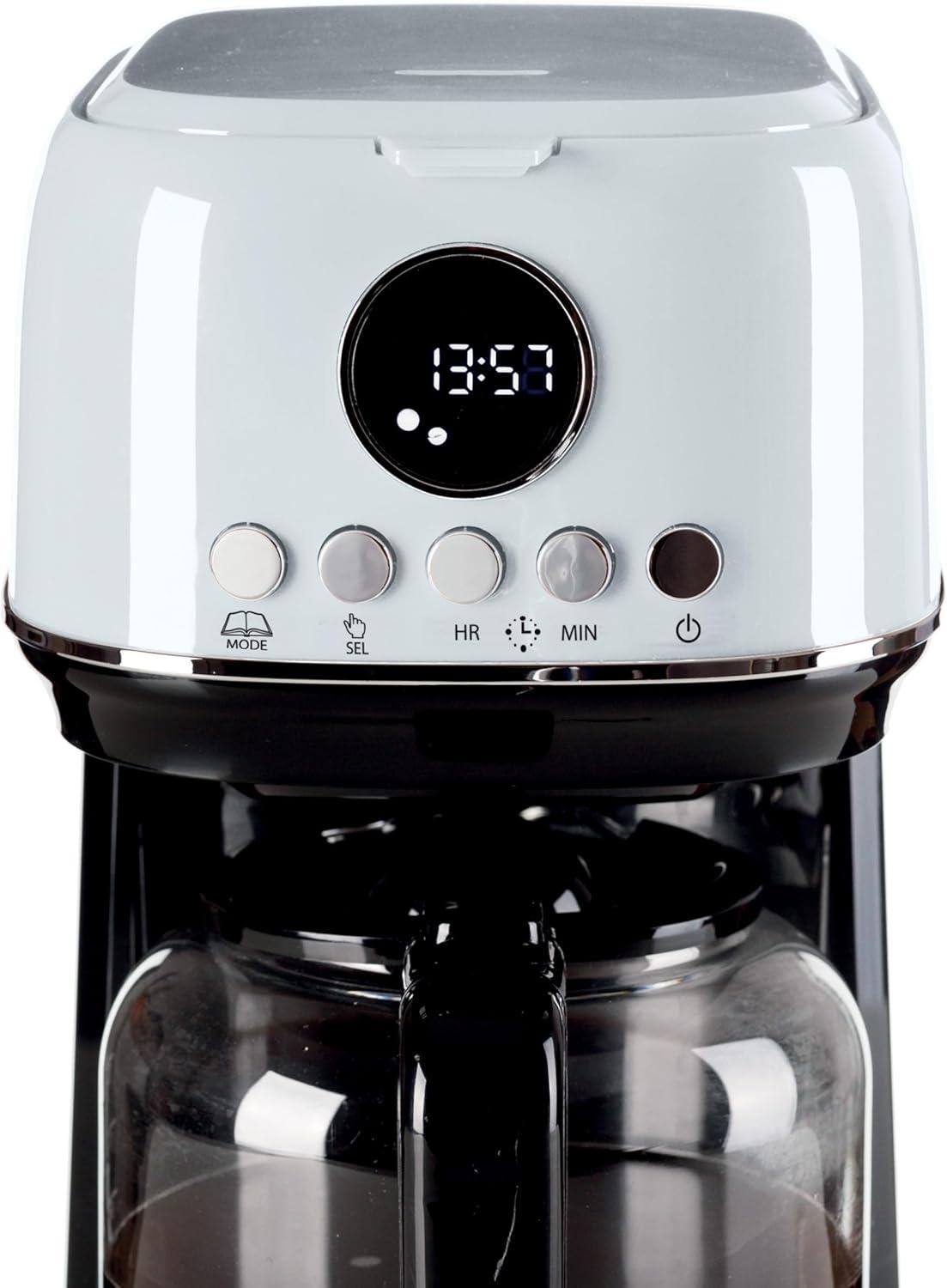 imageAriete 1396 Machine caf filtre moderne Caf amricain Capacit jusqu 15 tasses Base chauffante cran LCD Filtres amovibles et lavables BlancBlanc
