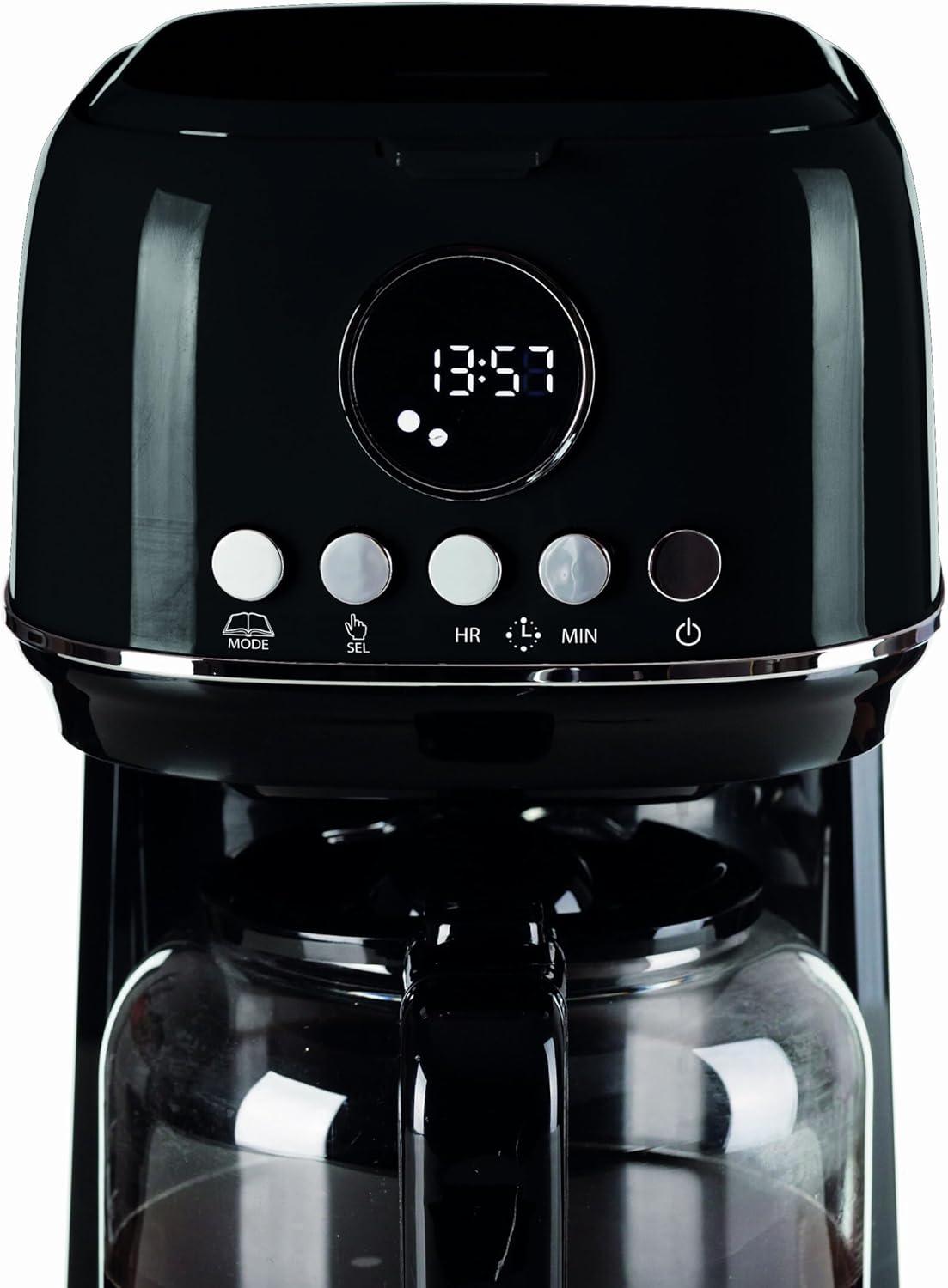imageAriete 1396 Machine caf filtre moderne Caf amricain Capacit jusqu 15 tasses Base chauffante cran LCD Filtres amovibles et lavables BlancNoir