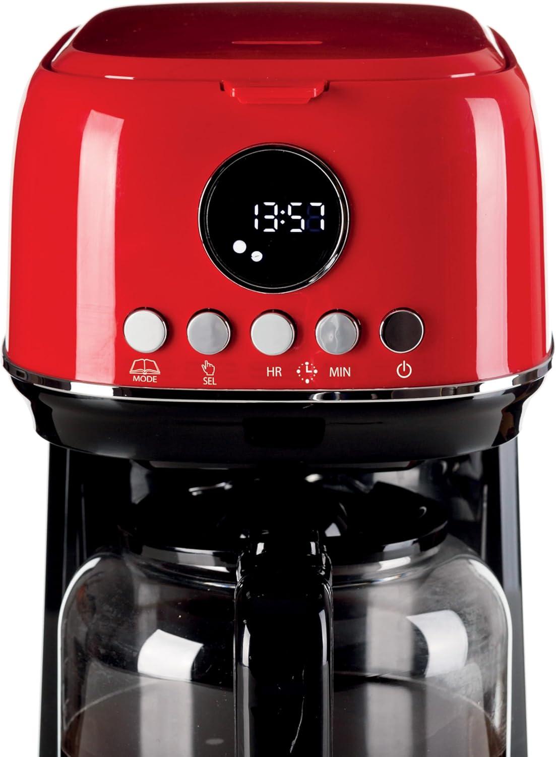 imageAriete 1396 Machine caf filtre moderne Caf amricain Capacit jusqu 15 tasses Base chauffante cran LCD Filtres amovibles et lavables BlancRouge