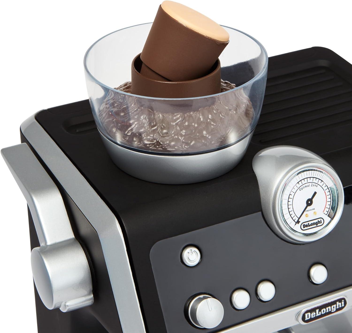 imageCasdon DeLonghi Jouet Machine caf Barista Ensemble de Cuisine pour Enfants avec pices Mobiles Sons ralistes et caf Magique 3 Ans Silver