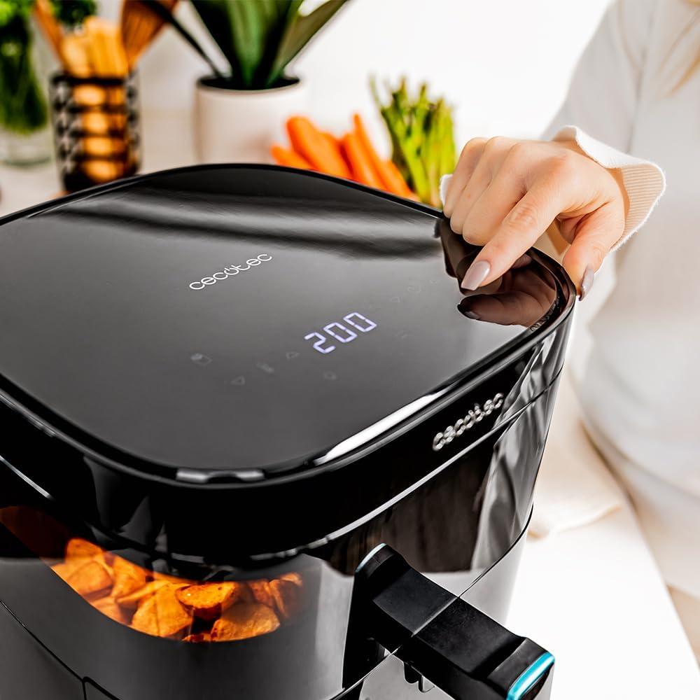 imageCecotec Air Fryer CecofryampampGrill Duoheat 10000 Friteuse Air sans Huile 10L Grill et Plancha Rsistance Double 2800W Cuisson Rapide Moins de Graisse Rsultats Consistants6L