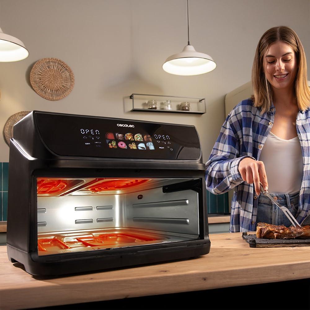 imageCecotec Air Fryer CecofryampampGrill Duoheat 10000 Friteuse Air sans Huile 10L Grill et Plancha Rsistance Double 2800W Cuisson Rapide Moins de Graisse Rsultats Consistants10L