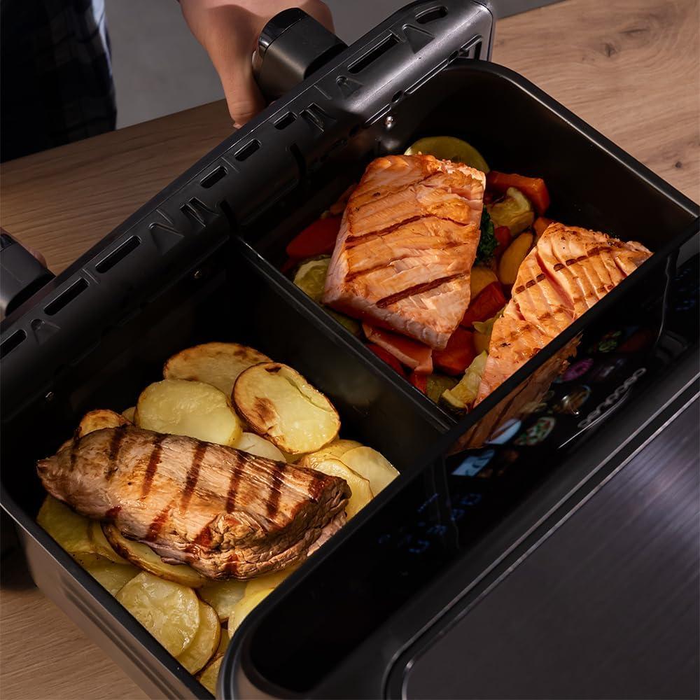 imageCecotec Air Fryer CecofryampampGrill Duoheat 10000 Friteuse Air sans Huile 10L Grill et Plancha Rsistance Double 2800W Cuisson Rapide Moins de Graisse Rsultats Consistants10L