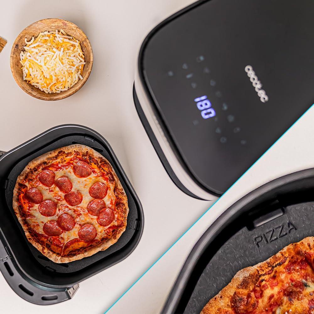 imageCecotec Air Fryer CecofryampampGrill Duoheat 10000 Friteuse Air sans Huile 10L Grill et Plancha Rsistance Double 2800W Cuisson Rapide Moins de Graisse Rsultats Consistants6L