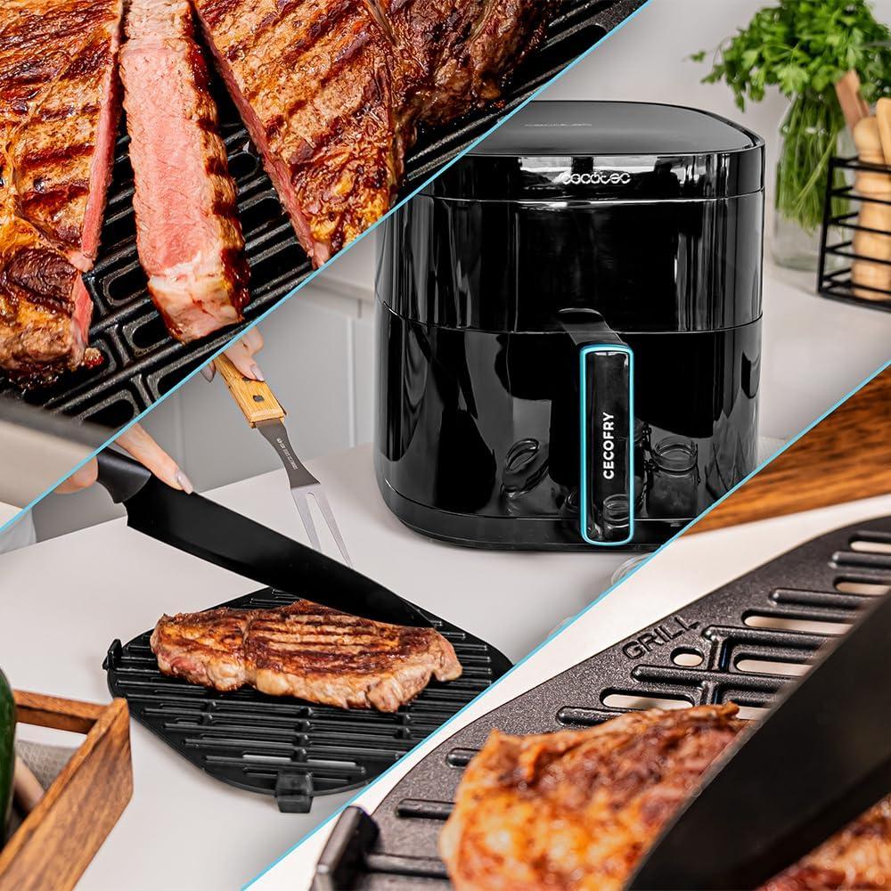 imageCecotec Air Fryer CecofryampampGrill Duoheat 10000 Friteuse Air sans Huile 10L Grill et Plancha Rsistance Double 2800W Cuisson Rapide Moins de Graisse Rsultats Consistants6L
