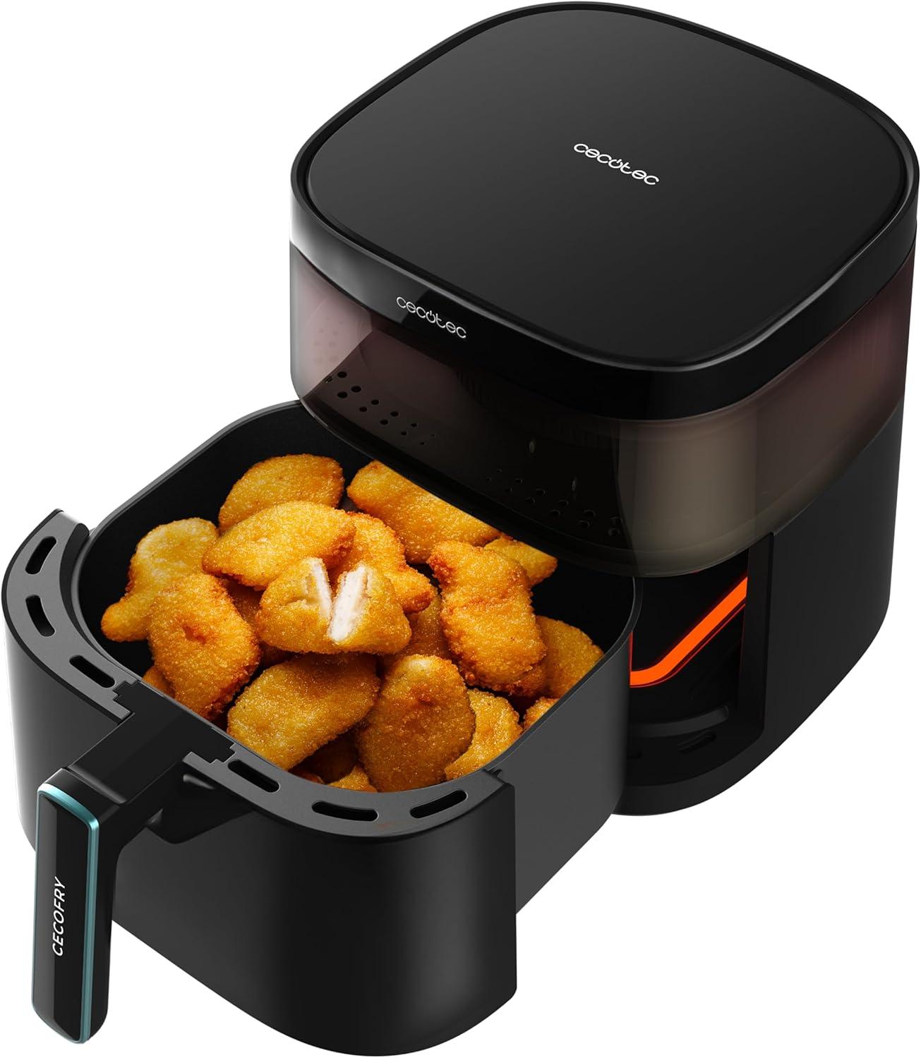 imageCecotec Air Fryer CecofryampampGrill Duoheat 10000 Friteuse Air sans Huile 10L Grill et Plancha Rsistance Double 2800W Cuisson Rapide Moins de Graisse Rsultats Consistants6L