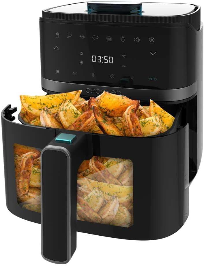 imageCecotec Friteuse air sans huile de 5 L avec fentre Air Fryer Cecofry Antique 5000 Window 1500 W Numrique Zone de Cuisson de 5 L et Technologie PerfectCook Design Rtro en BeigeNoir Fentre