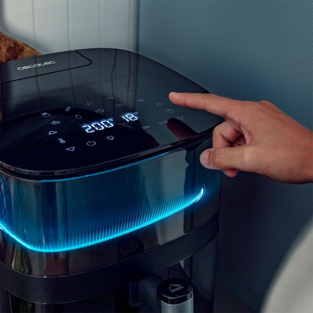 imageCecotec Friteuse air sans huile de 5 L avec fentre Air Fryer Cecofry Antique 5000 Window 1500 W Numrique Zone de Cuisson de 5 L et Technologie PerfectCook Design Rtro en BeigeNoir Neon