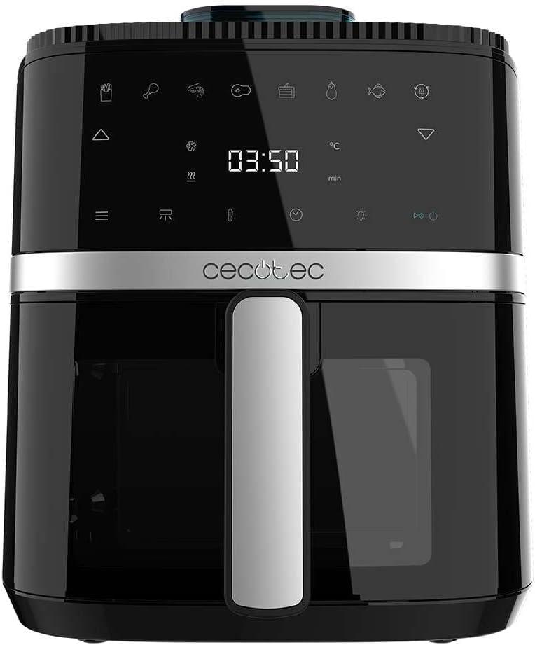 imageCecotec Friteuse air sans huile de 5 L avec fentre Air Fryer Cecofry Antique 5000 Window 1500 W Numrique Zone de Cuisson de 5 L et Technologie PerfectCook Design Rtro en BeigeNoir Fentre