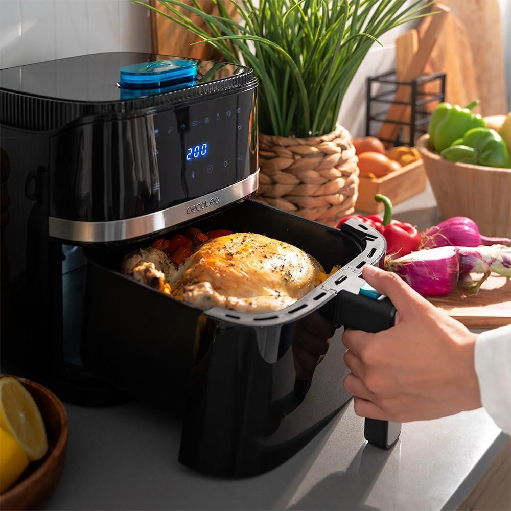 imageCecotec Friteuse air sans huile de 5 L avec fentre Air Fryer Cecofry Antique 5000 Window 1500 W Numrique Zone de Cuisson de 5 L et Technologie PerfectCook Design Rtro en BeigeNoir Fentre