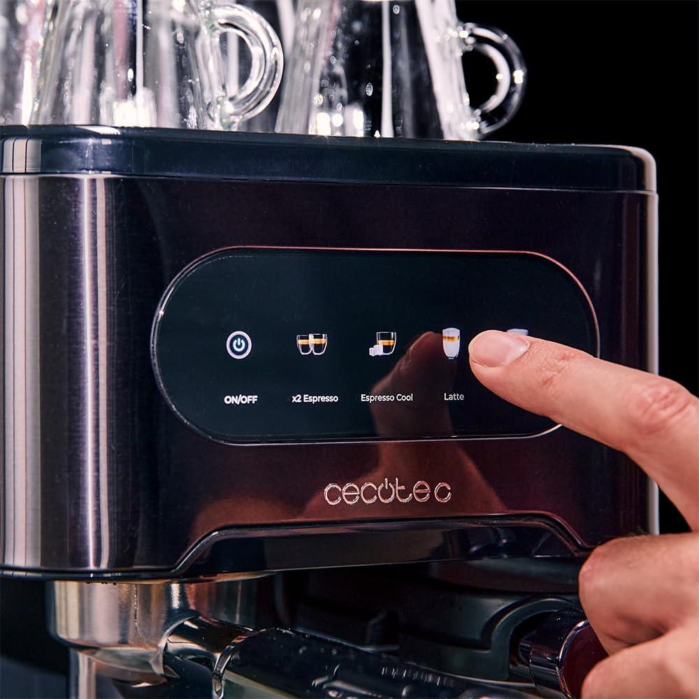 imageCecotec Machine Caf Expresso Power Espresso 20 ColdBrew Latte Fresh 1350W 20 Bars cran Tactile Couleur Rservoir dEau 15L 500ml de Lait Acier Fonc Chauffetasses Double Bras Dmontable