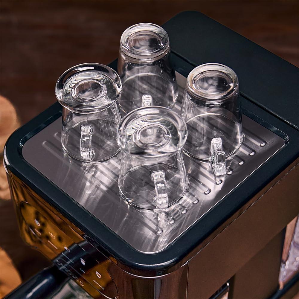 imageCecotec Machine Caf Expresso Power Espresso 20 ColdBrew Latte Fresh 1350W 20 Bars cran Tactile Couleur Rservoir dEau 15L 500ml de Lait Acier Fonc Chauffetasses Double Bras Dmontable