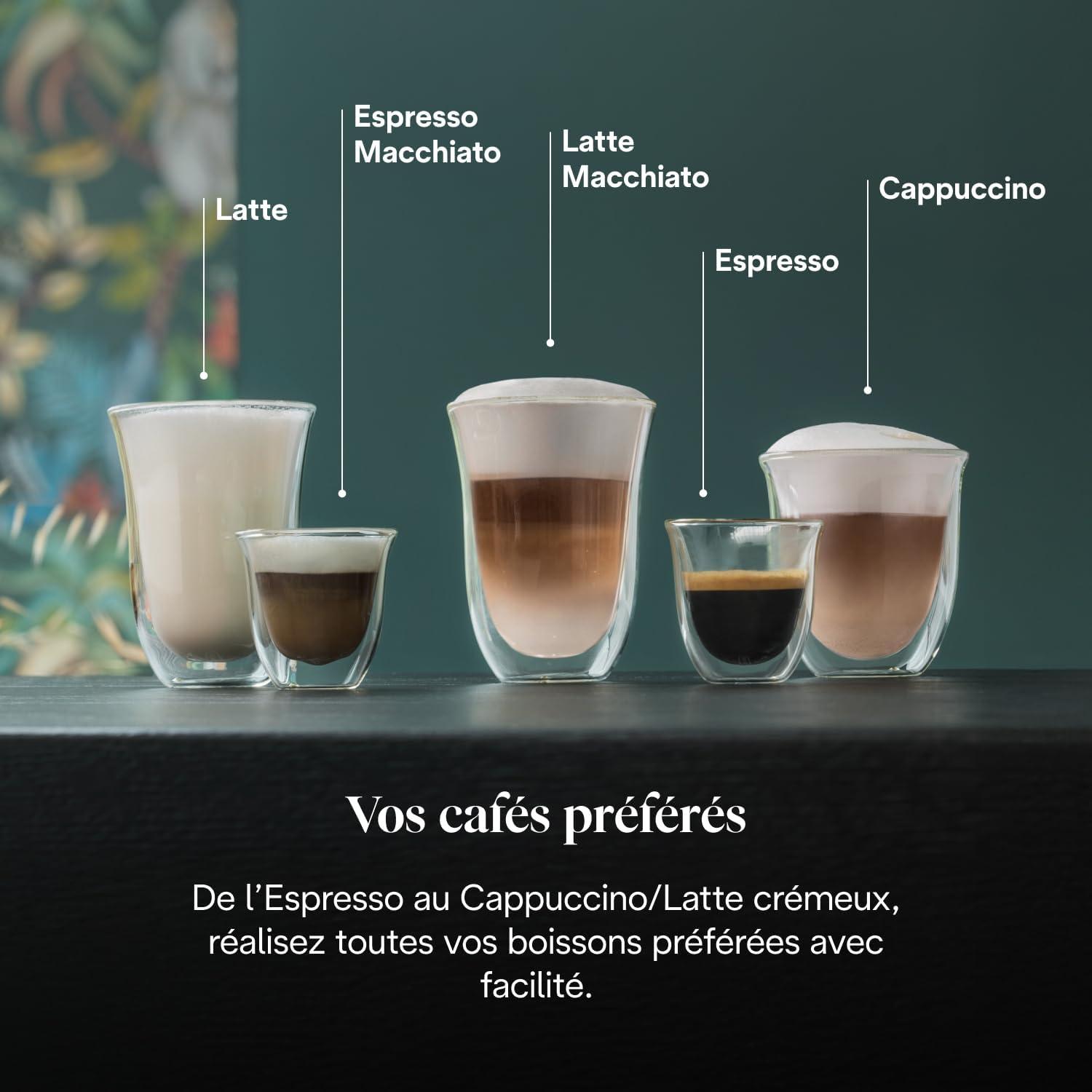 imageDeLonghi Dedica Style EC685M Machine Expresso avec Buse Mousse de Lait Professionnelle Seulement 15 cm de Large Rservoir de 1 L Botier en Mtal Compatible avec les Dosettes ESE MtalBlanc