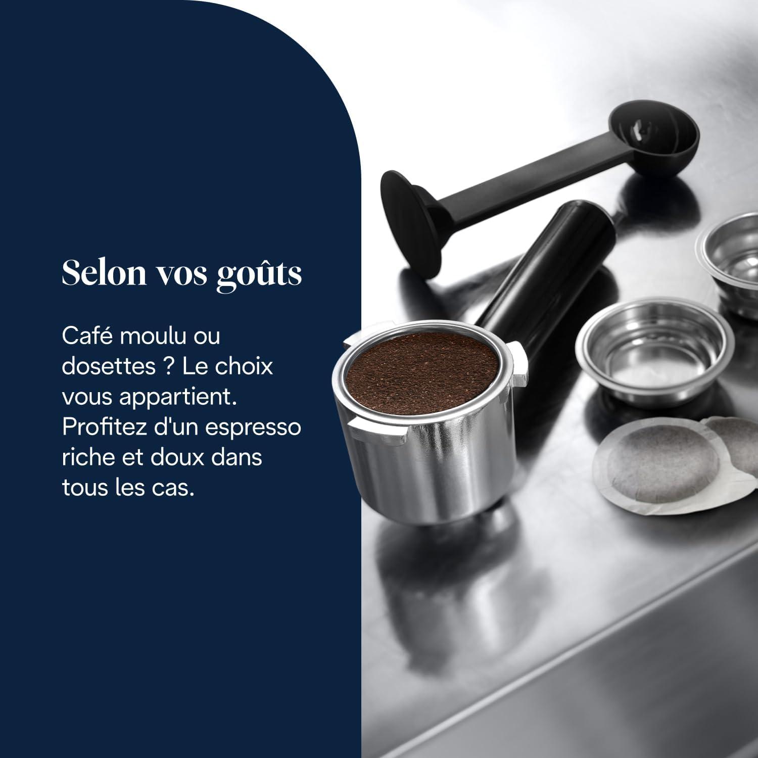 imageDeLonghi Dedica Style EC685M Machine Expresso avec Buse Mousse de Lait Professionnelle Seulement 15 cm de Large Rservoir de 1 L Botier en Mtal Compatible avec les Dosettes ESE MtalMtallique