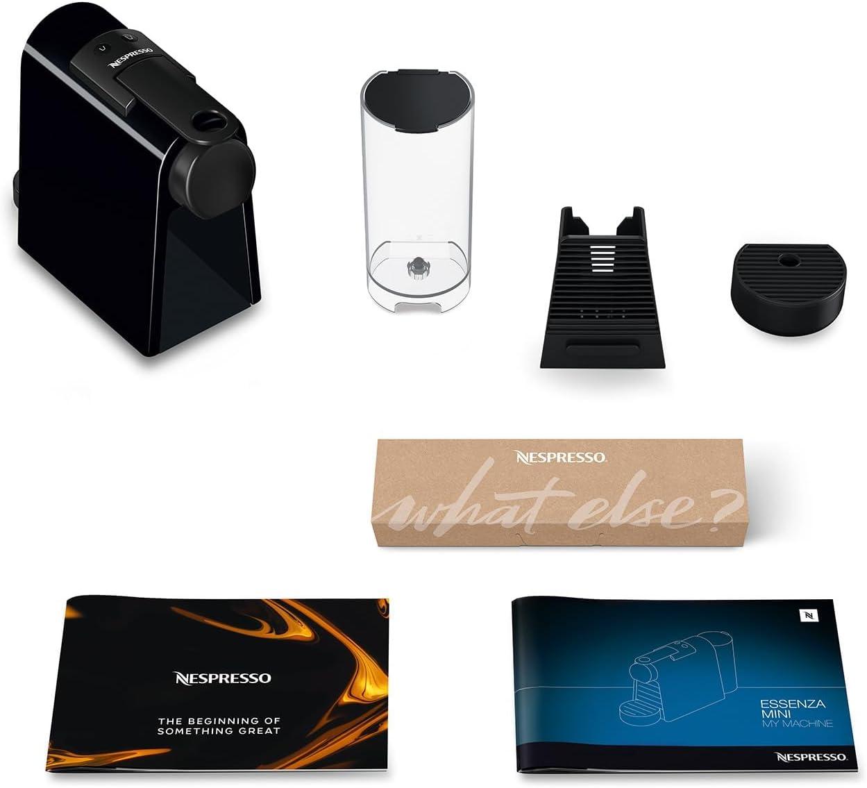 imageDeLonghi Nespresso Essenza Mini EN85R Machine Caf Automatique Machine Capsules pour une Seule Tasse Ensemble de Bienvenue Inclus Design Compact Pression 19 Bar 1150W Rouge RubisNoirpiano
