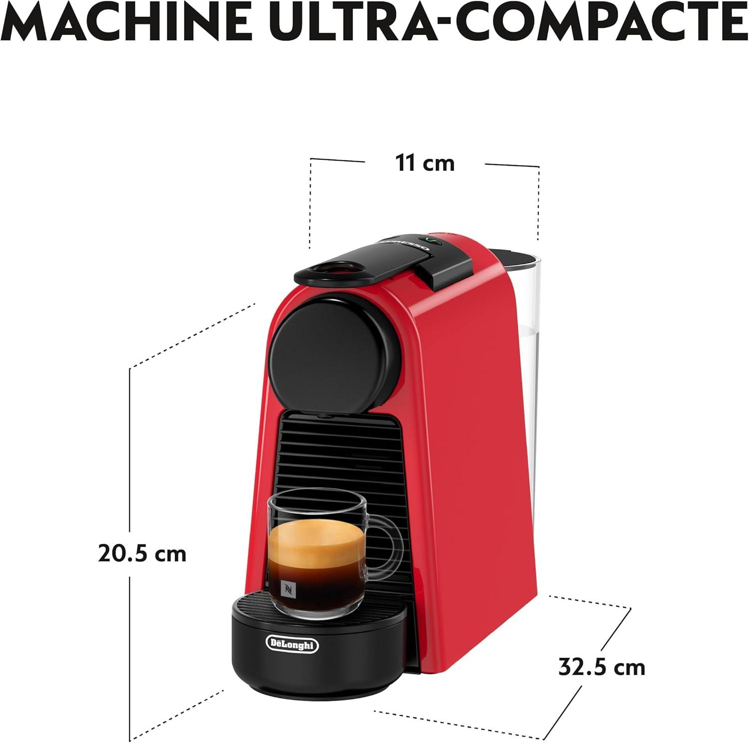 imageDeLonghi Nespresso Essenza Mini EN85R Machine Caf Automatique Machine Capsules pour une Seule Tasse Ensemble de Bienvenue Inclus Design Compact Pression 19 Bar 1150W Rouge RubisRouge Rubis