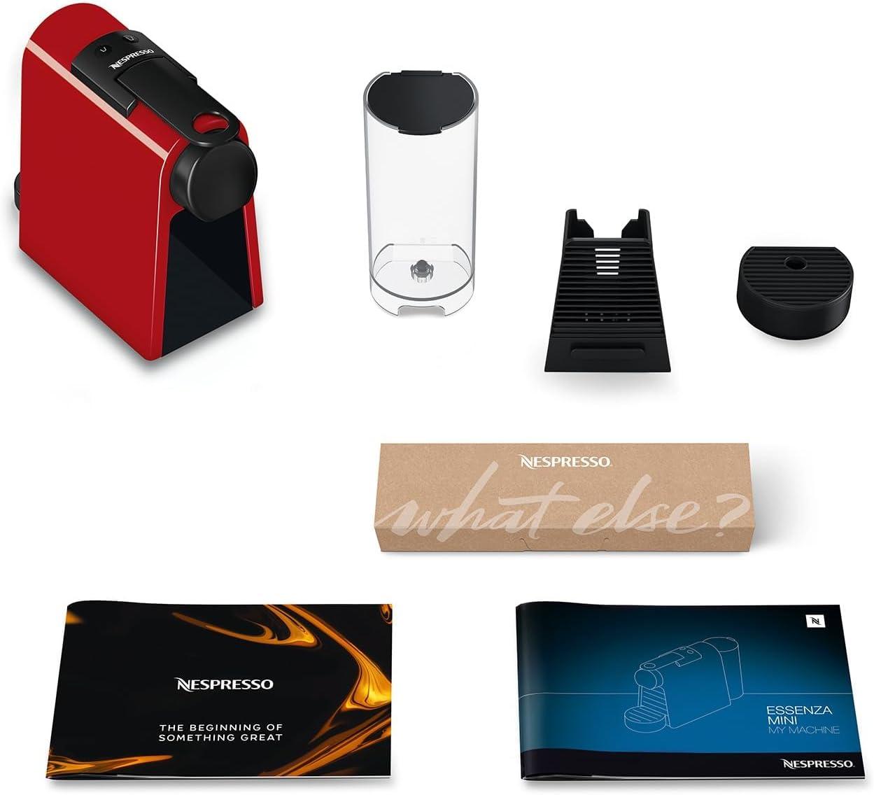 imageDeLonghi Nespresso Essenza Mini EN85R Machine Caf Automatique Machine Capsules pour une Seule Tasse Ensemble de Bienvenue Inclus Design Compact Pression 19 Bar 1150W Rouge RubisRouge Rubis