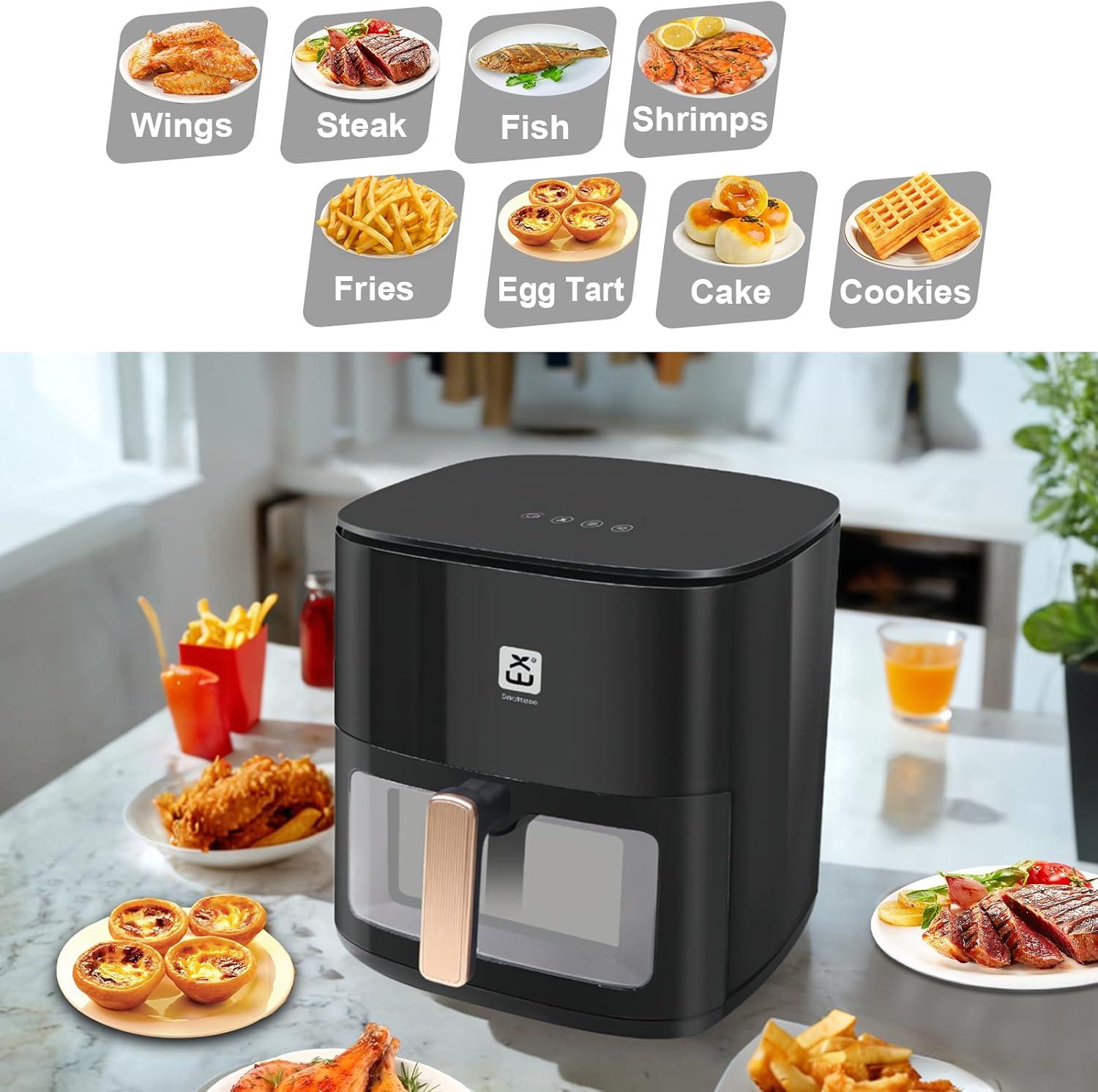 imageEXTRASTAR Airfryer 7L friteuse air XXL sans huile avec cran tactile friteuse avec affichage numrique 1800 W mode shake minuterie livre de recettes temprature maximale 200cTYPE3