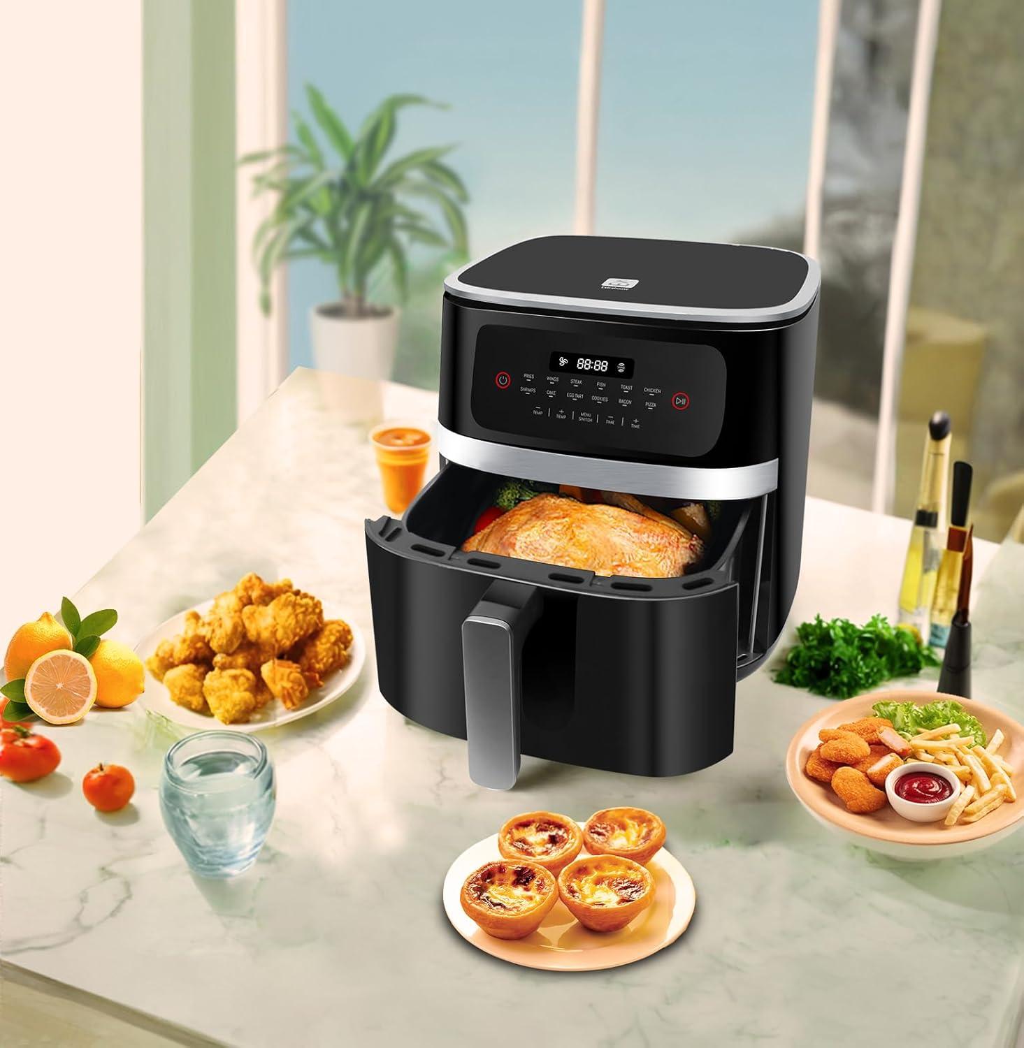 imageEXTRASTAR Airfryer 7L friteuse air XXL sans huile avec cran tactile friteuse avec affichage numrique 1800 W mode shake minuterie livre de recettes temprature maximale 200cTYPE1