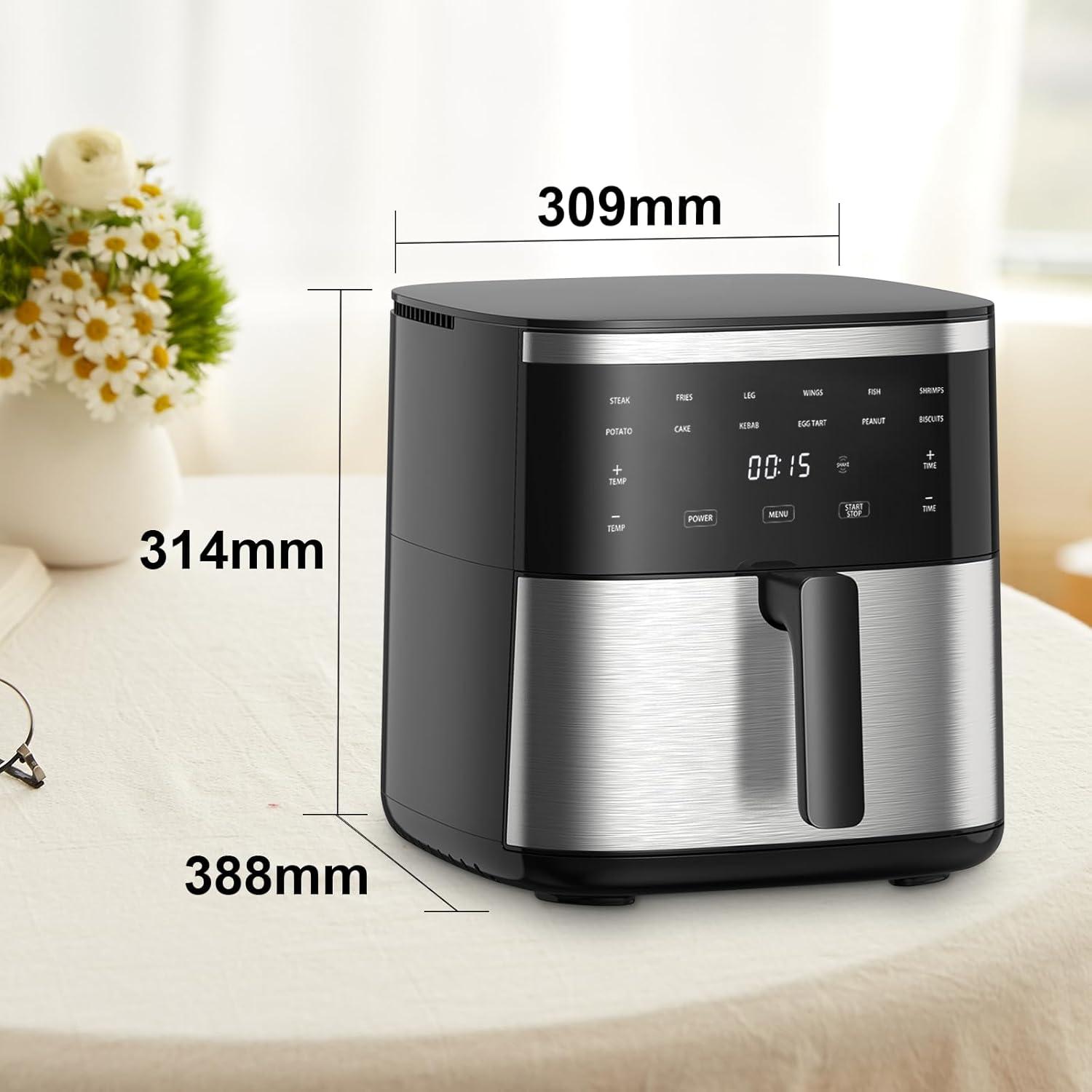 imageEXTRASTAR Airfryer 7L friteuse air XXL sans huile avec cran tactile friteuse avec affichage numrique 1800 W mode shake minuterie livre de recettes temprature maximale 200cTYPE2