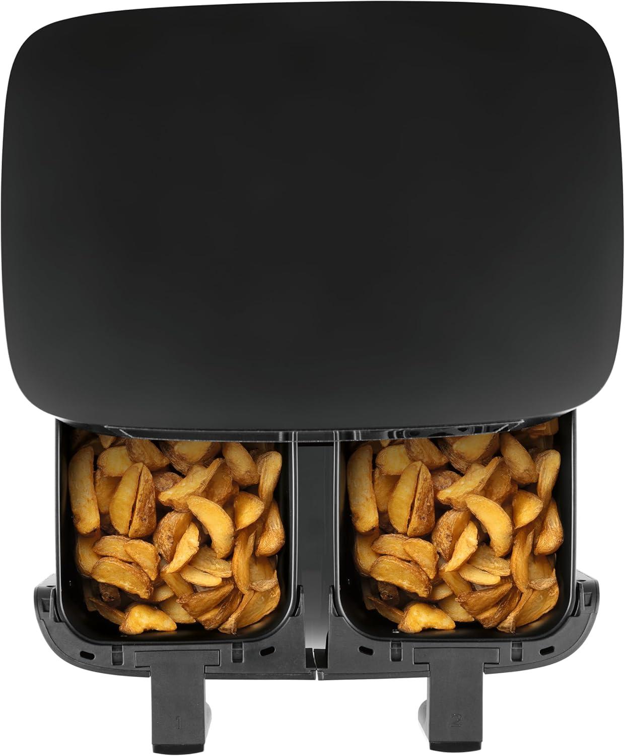 imageGOURMETmaxx Friteuse air chaud 12L Sans huile avec cran tactile minuterie brochettes ampamp fonction rtissoire 10 programmes automatiques Cuisson saine idale pour un poulet entier 1700 W8 Litres 2x 4 Litres