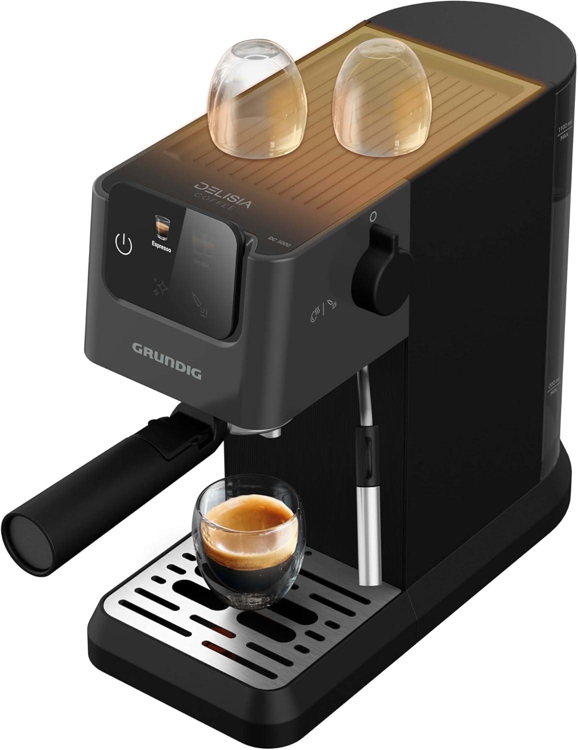 imageGRUNDIG KSM 5330 Machine caf avec rservoir lait intgr puissance 1628 W pression de pompe 15 bar double buse cran tactile color BrewSense CreamyPro Dark InoxnoirMichlaufschumdse