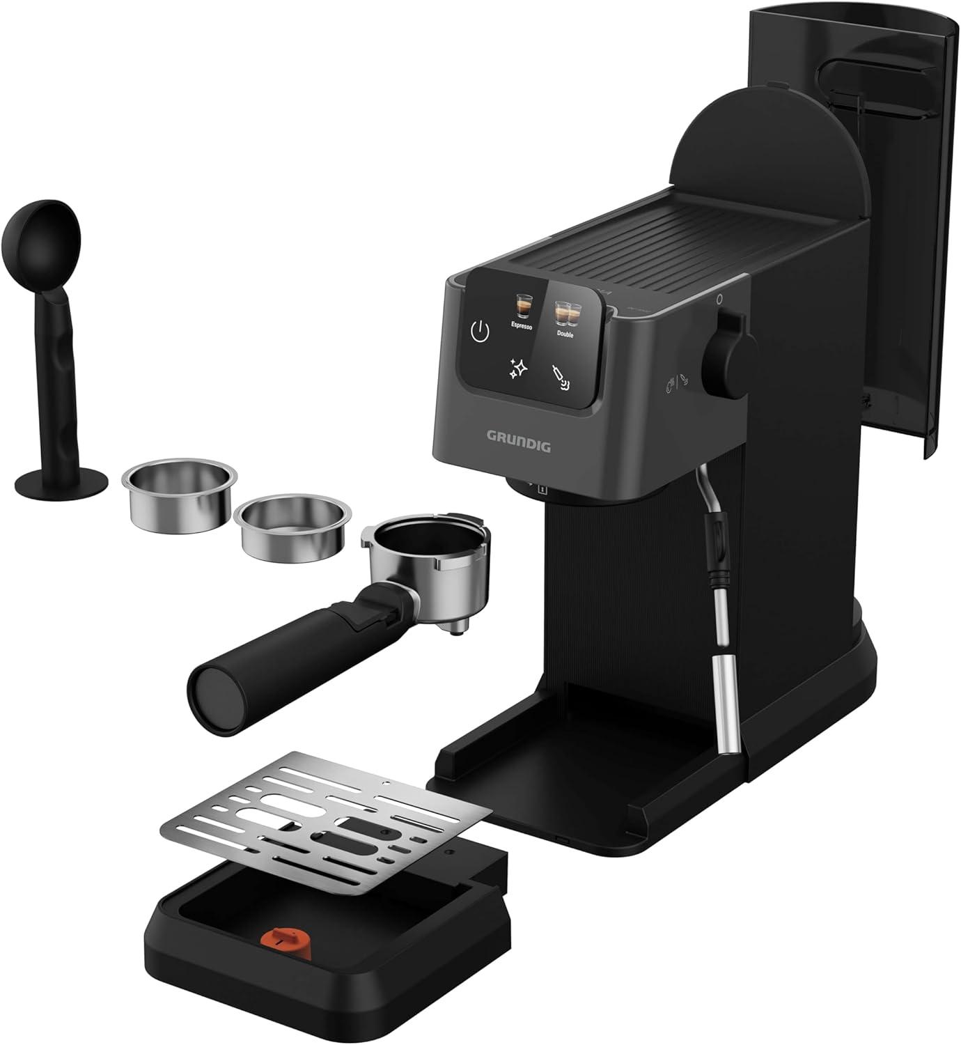imageGRUNDIG KSM 5330 Machine caf avec rservoir lait intgr puissance 1628 W pression de pompe 15 bar double buse cran tactile color BrewSense CreamyPro Dark InoxnoirMichlaufschumdse