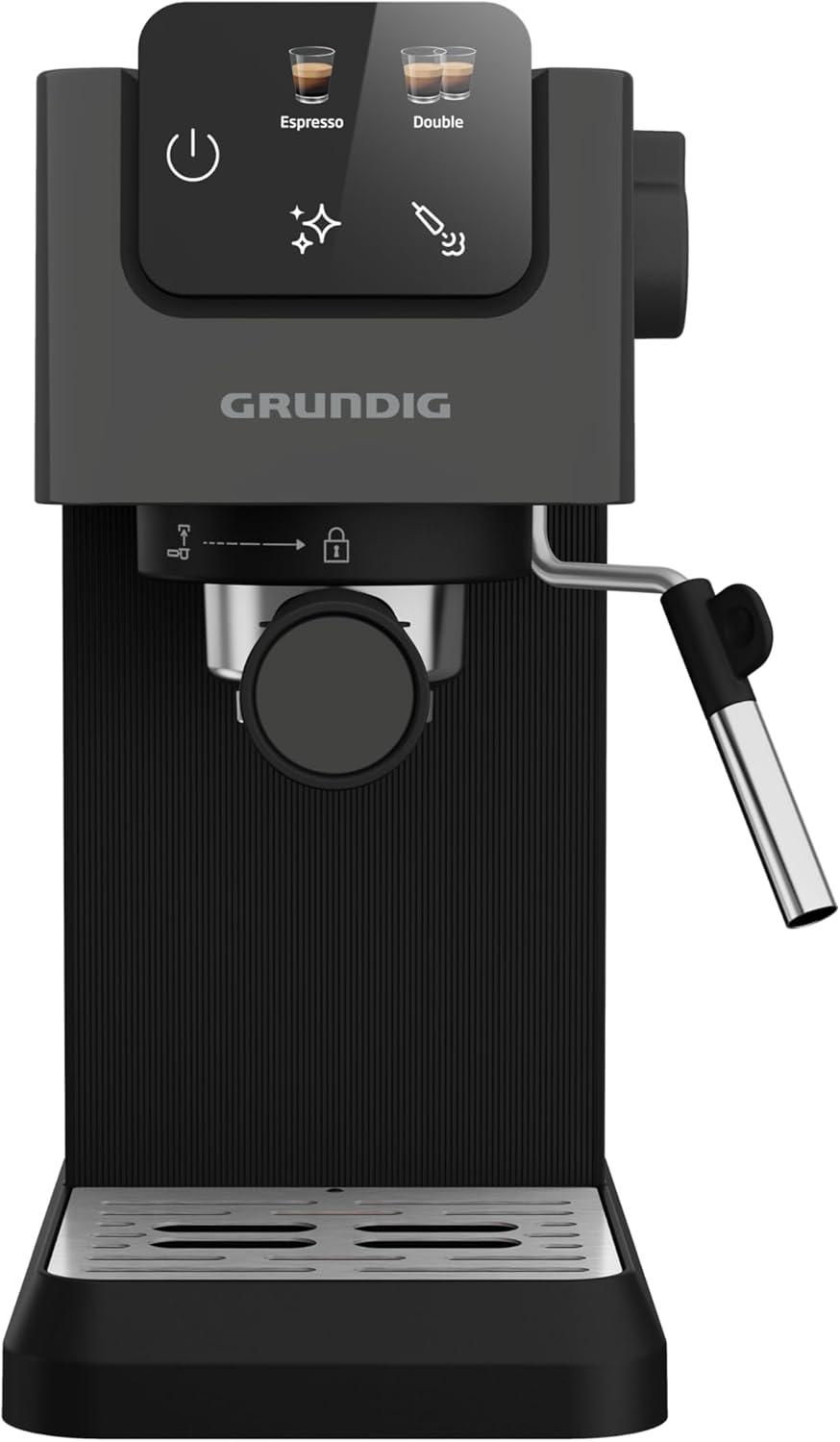 imageGRUNDIG KSM 5330 Machine caf avec rservoir lait intgr puissance 1628 W pression de pompe 15 bar double buse cran tactile color BrewSense CreamyPro Dark InoxnoirMichlaufschumdse
