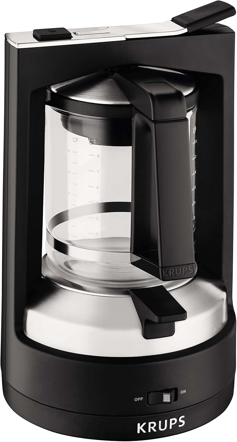 imageKrups Cafetire filtre KM468910 T8 850 watts Arrt automatique 8 12 tasses Interrupteur marchearrt clair noirNoir