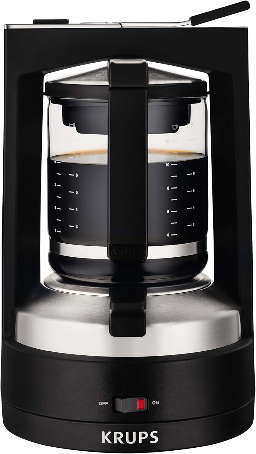 imageKrups Cafetire filtre KM468910 T8 850 watts Arrt automatique 8 12 tasses Interrupteur marchearrt clair noirNoir