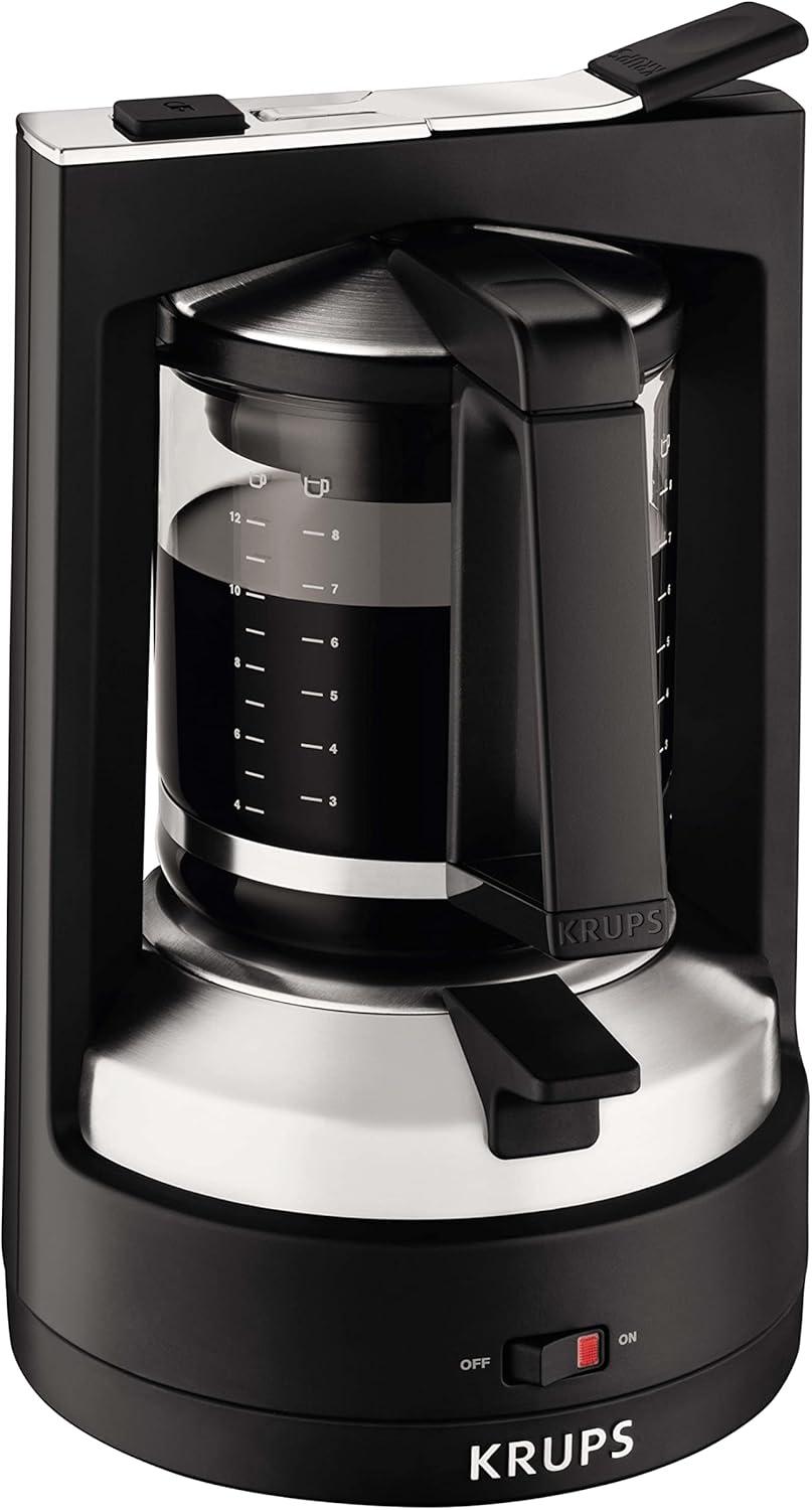 imageKrups Cafetire filtre KM468910 T8 850 watts Arrt automatique 8 12 tasses Interrupteur marchearrt clair noirNoir
