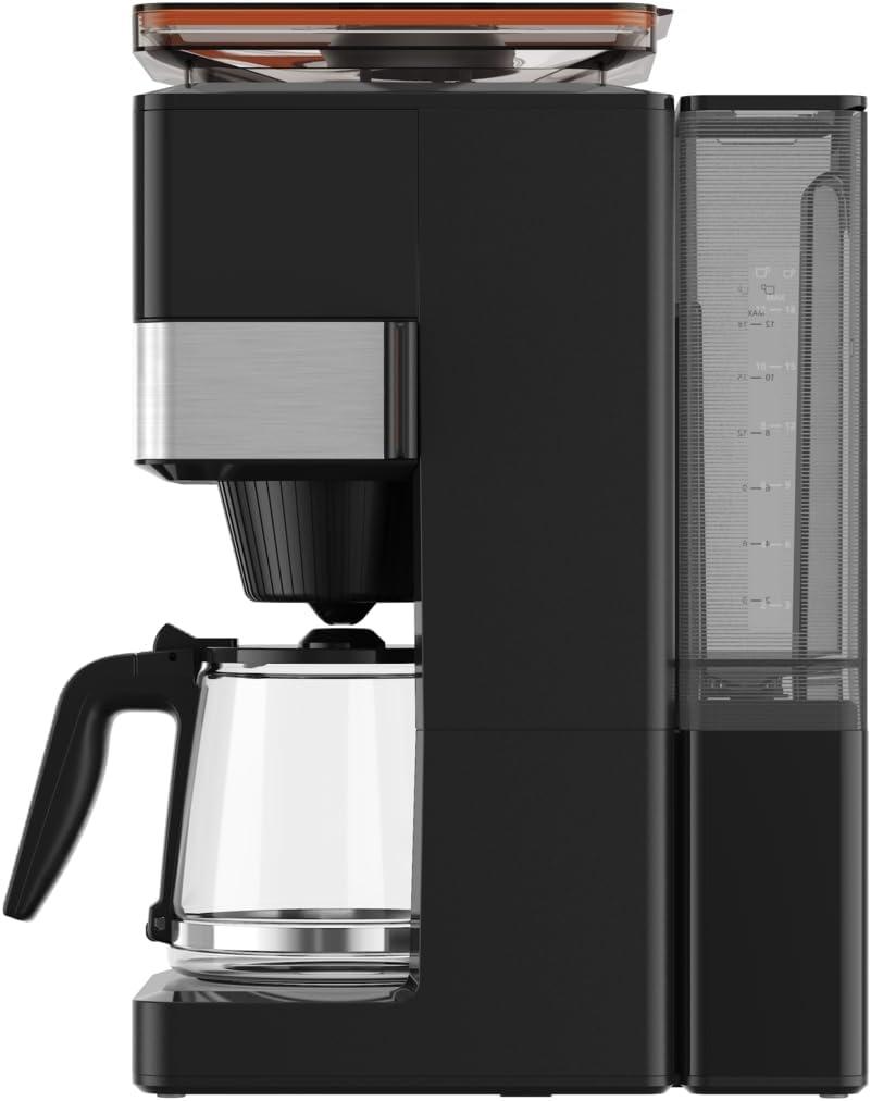 imageKrups Cafetire filtre KM468910 T8 850 watts Arrt automatique 8 12 tasses Interrupteur marchearrt clair noirNoirAcier Inoxydable