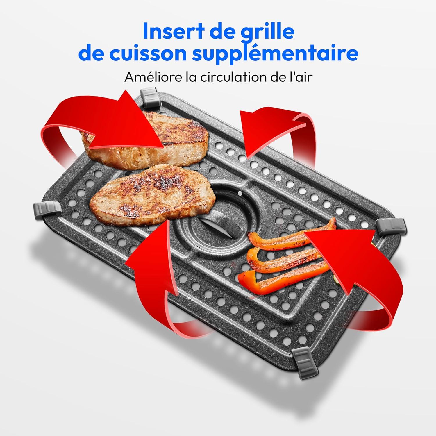 imageMEDION Air Fryer P20 XXL Double Compartiment Fonction dual cook ampamp sync finish fentre visible friteuse sans huile air chaud capacit 87 L XXL 2600 W 9 programmes automatiques MD11760 blancBlanc Mat