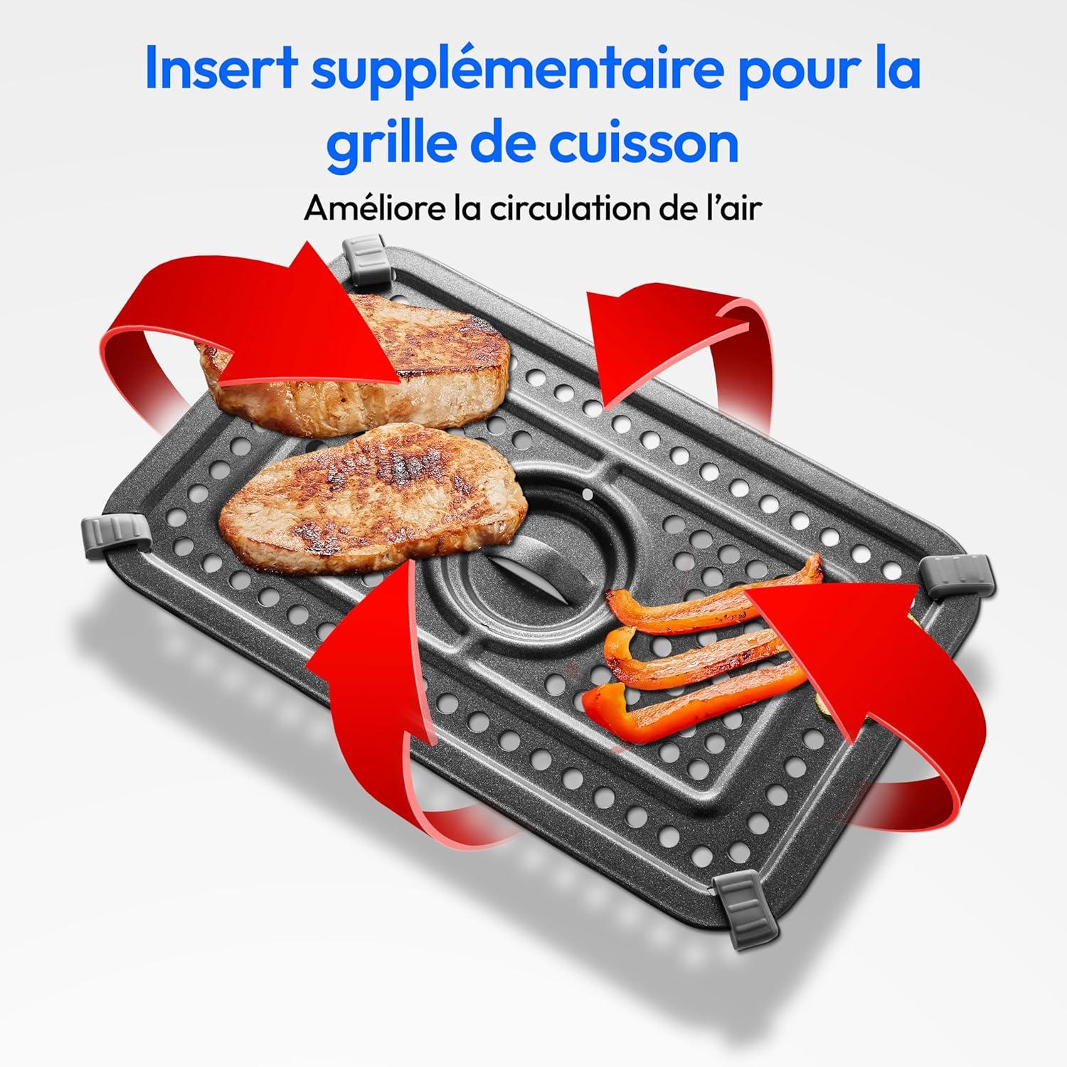imageMEDION Air Fryer P20 XXL Double Compartiment Fonction dual cook ampamp sync finish fentre visible friteuse sans huile air chaud capacit 87 L XXL 2600 W 9 programmes automatiques MD11760 blancBlanc