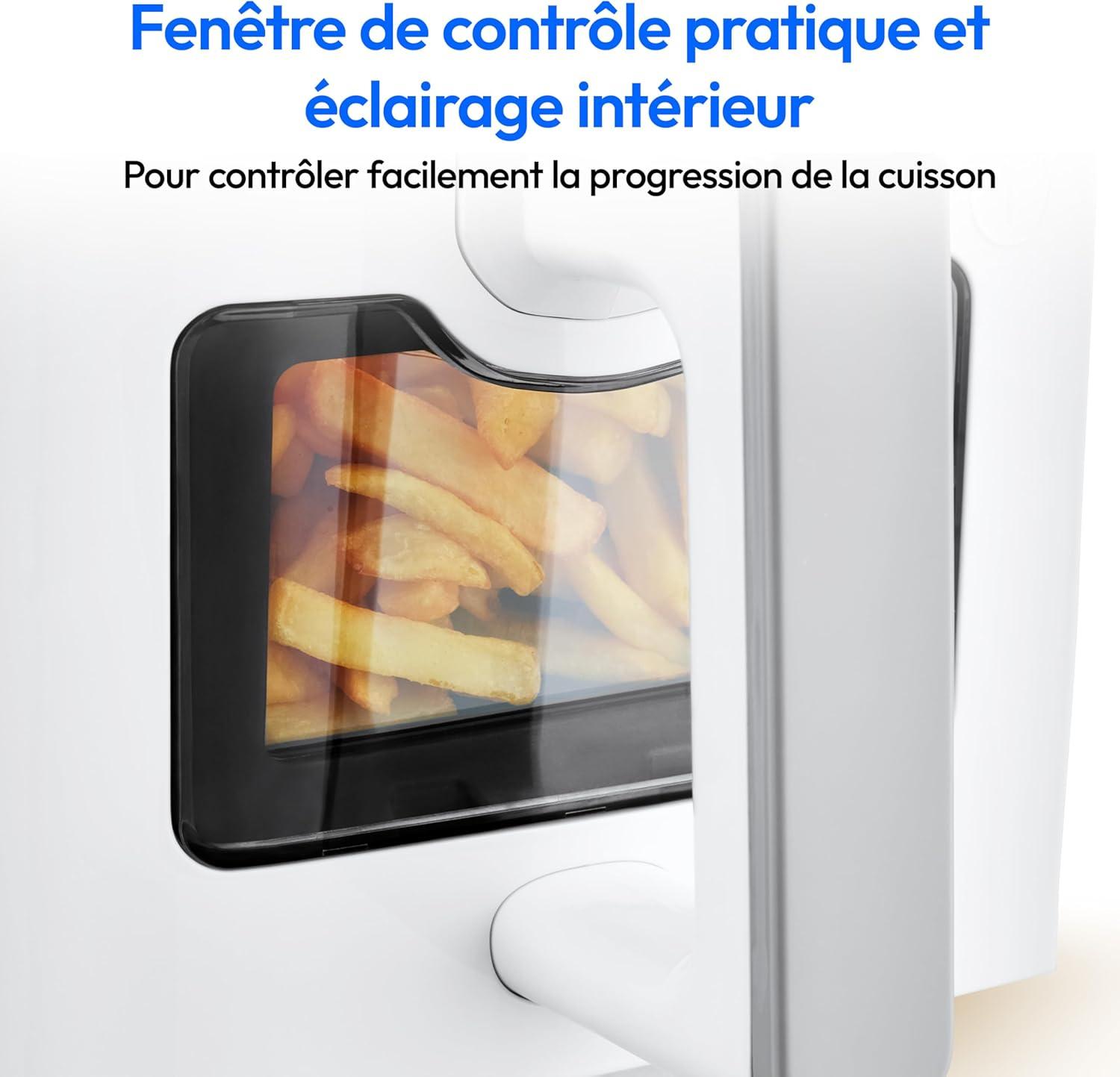 imageMEDION Air Fryer P20 XXL Double Compartiment Fonction dual cook ampamp sync finish fentre visible friteuse sans huile air chaud capacit 87 L XXL 2600 W 9 programmes automatiques MD11760 blancBlanc