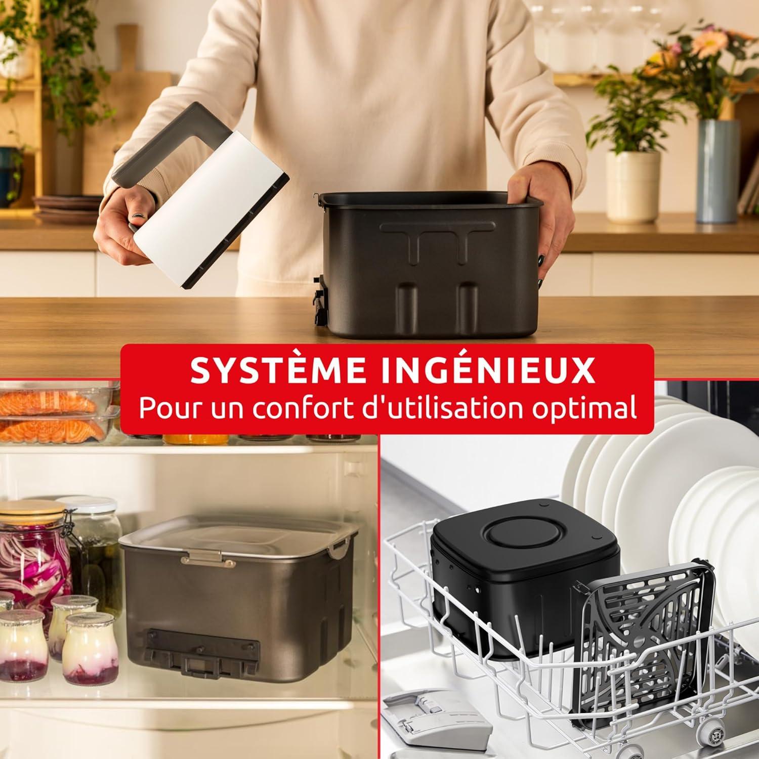 imageMoulinex Easy Fry Silence air fryer 5L 15kg Technologie Silence Systme Easy Clean ampamp Store Noir EZ5528F0Interface classique