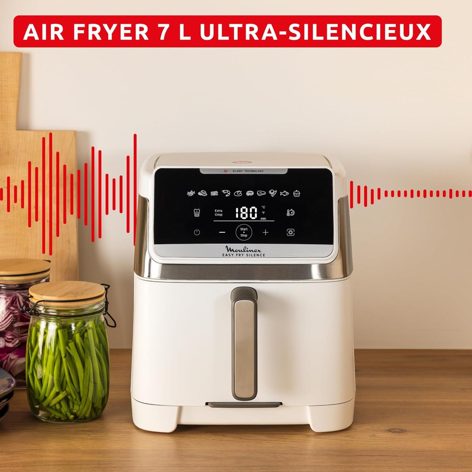imageMoulinex Easy Fry Silence air fryer 5L 15kg Technologie Silence Systme Easy Clean ampamp Store Noir EZ5528F0Interface classique